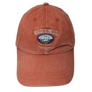 Cozumel Mexico Strapback Hat Orange One Size Adjustable Embroidered Yacht Club